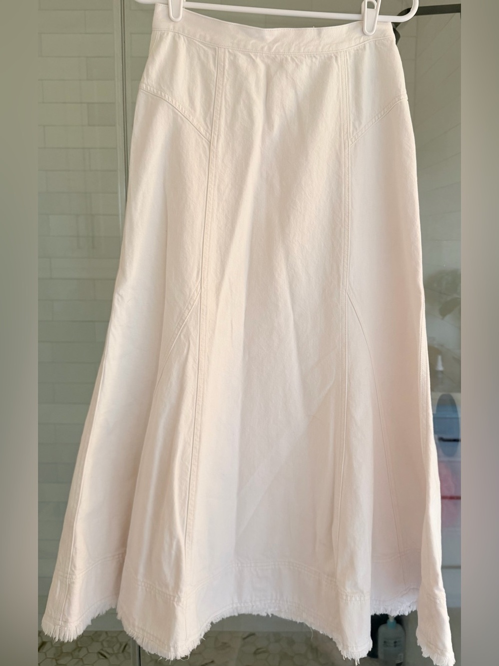 Madewell White A-Line Panel Skirt